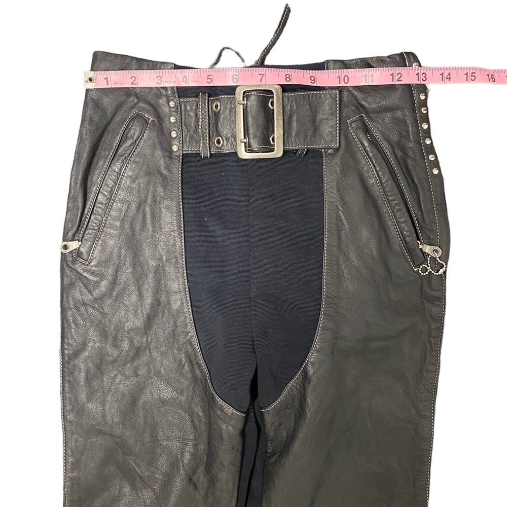 Harley Davidson Leather Spandex / Pants Chaps Size 34/6 - Picture 5 of 14